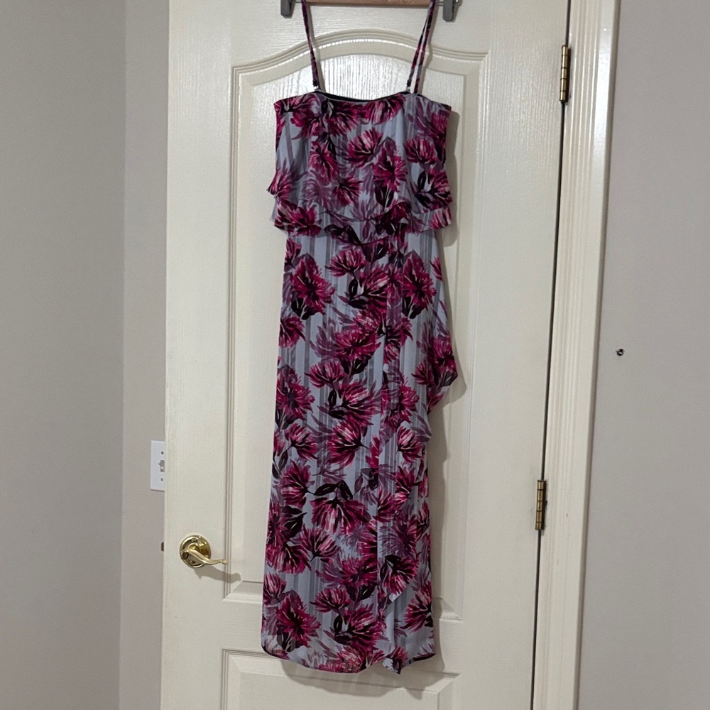 Banana Republic Floral Pink and Black Women's Dress